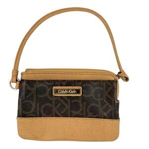 CALVIN KLEIN Women's CK Signature Wristlet Clutch Wallet Brown